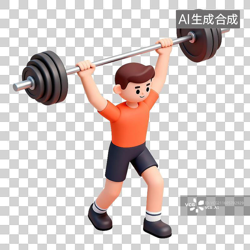 【AI数字艺术】举重的男性插画图片素材