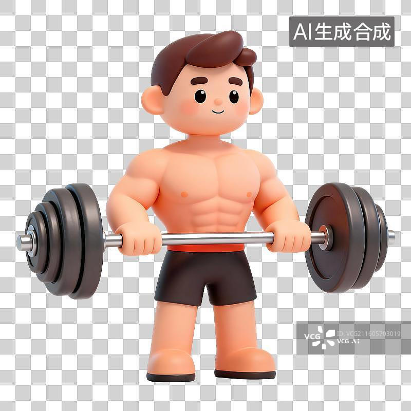 【AI数字艺术】举重的男性插画图片素材