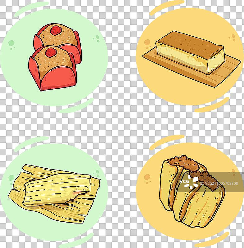 手绘的巴西六月节美食元素集合图片素材