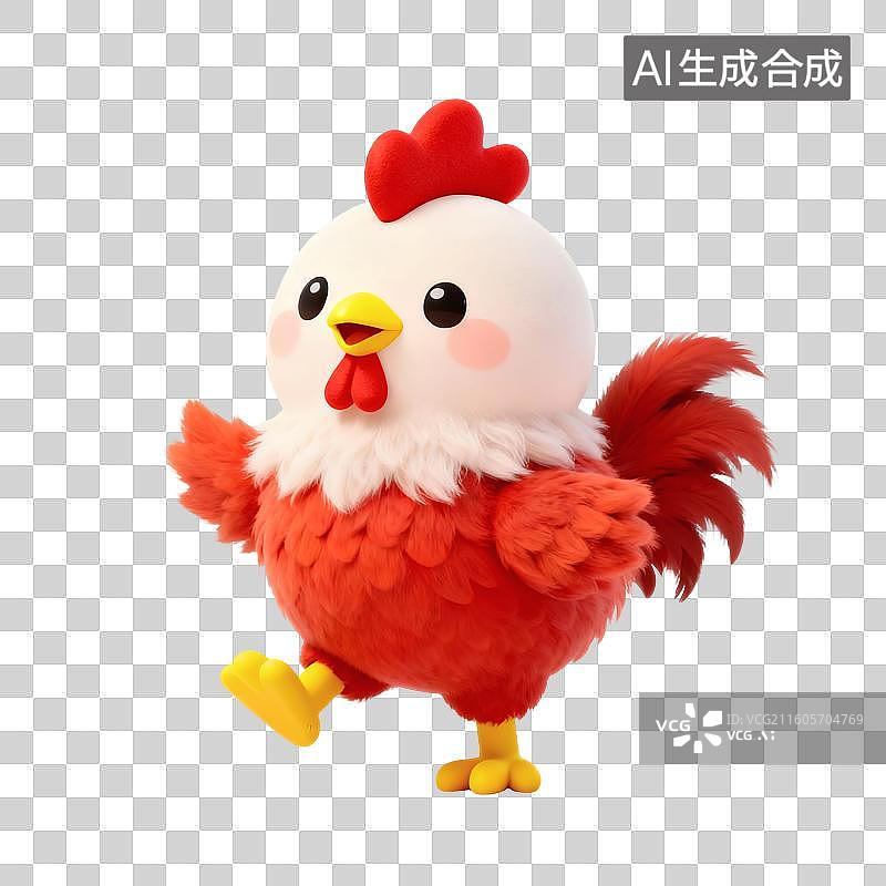 【AI数字艺术】生肖公鸡插画图片素材