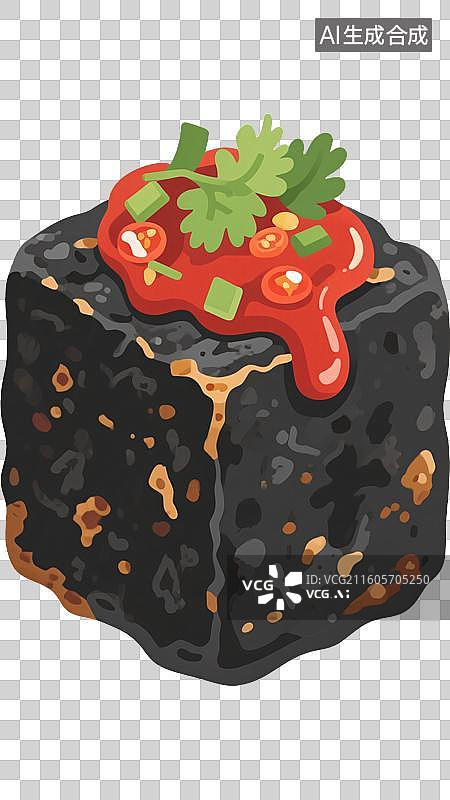 【AI数字艺术】香辣长沙臭豆腐：地道湘味小吃图片素材
