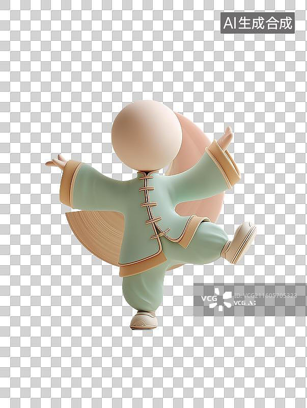 【AI数字艺术】八段锦3d人物图片素材