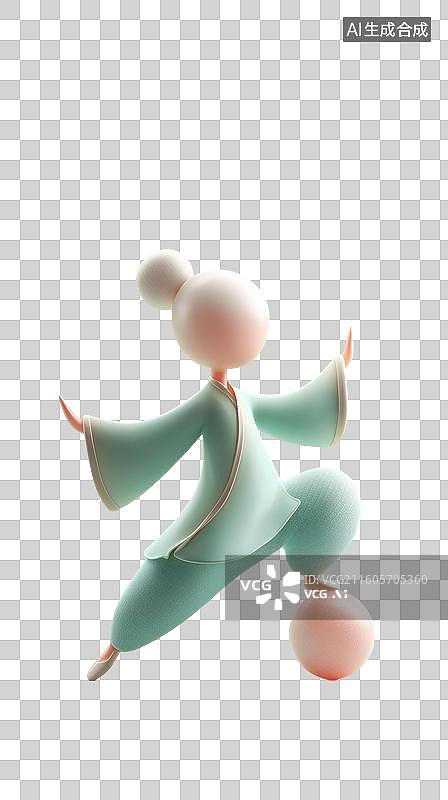 【AI数字艺术】八段锦3d人物图片素材