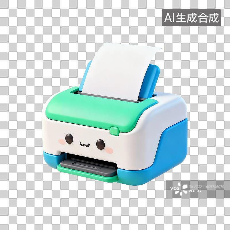 【AI数字艺术】3D渲染，打印机，喷墨打印机，复印机，打印，文件，免抠元素图片素材