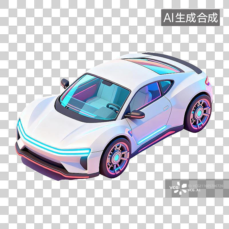 【AI数字艺术】智能跑车插画图片素材