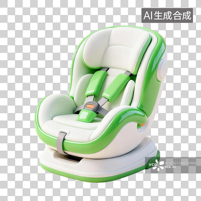 【AI数字艺术】3D渲染，宝宝安全座椅，安全座椅，宝宝安全座椅，婴儿用品，免抠元素图片素材