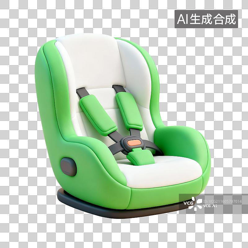 【AI数字艺术】3D渲染，宝宝安全座椅，安全座椅，宝宝安全座椅，婴儿用品，免抠元素图片素材