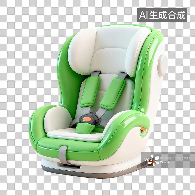 【AI数字艺术】3D渲染，宝宝安全座椅，安全座椅，宝宝安全座椅，婴儿用品，免抠元素图片素材