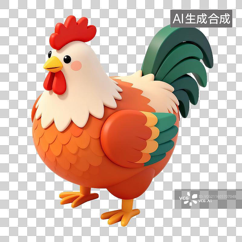 【AI数字艺术】公鸡插画图片素材