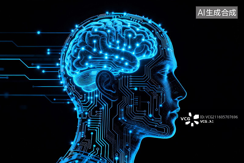 【AI数字艺术】脑机科幻科技背景场景图片素材