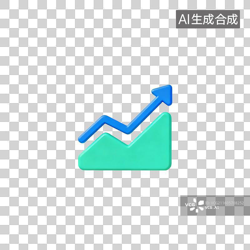 【AI数字艺术】免抠元素-上升折线图图形图片素材