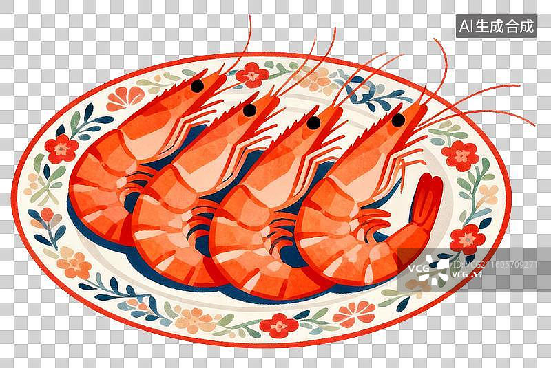 【AI数字艺术】2D插画春节中秋家庭聚餐团圆饭年夜饭餐桌菜肴美味插画元素免抠图形图片素材