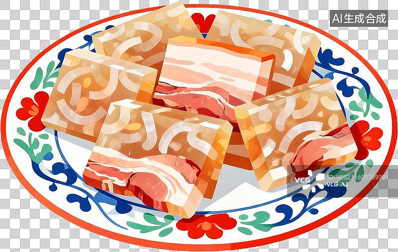 【AI数字艺术】2D插画春节中秋家庭聚餐团圆饭年夜饭餐桌菜肴美味插画元素免抠图形图片素材