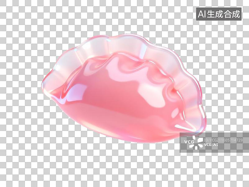 【AI数字艺术】3D果冻风中式美食元素饺子图片素材
