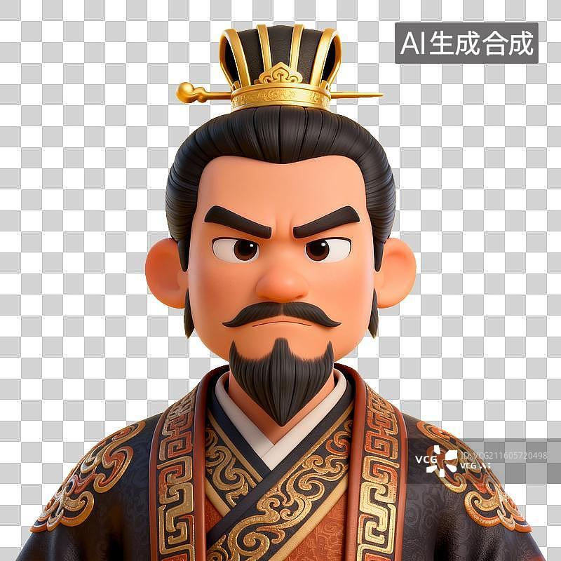 【AI数字艺术】中国古代人物 古代帝王卡通形象图片素材