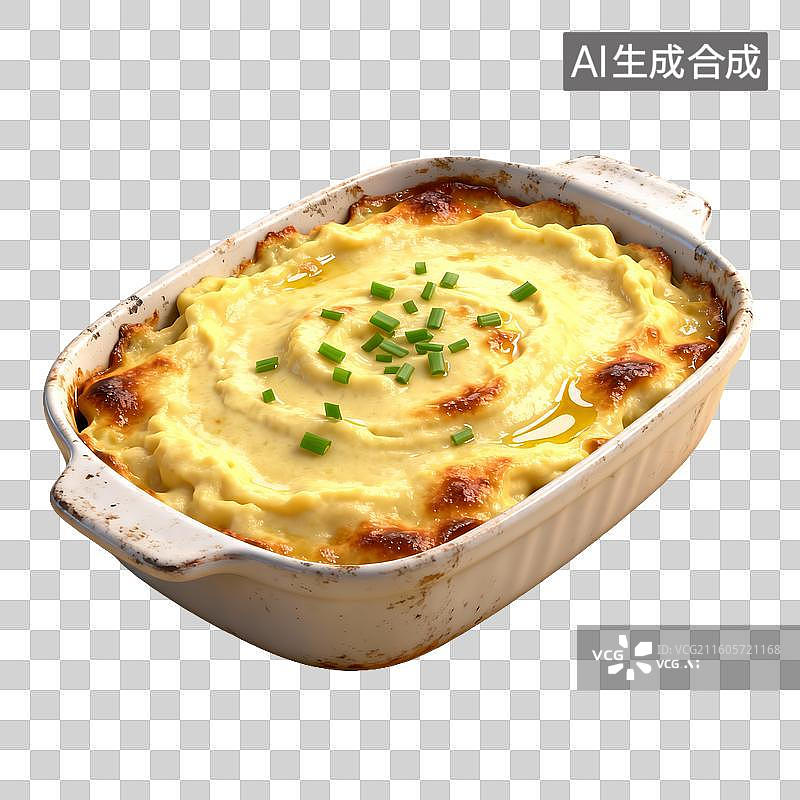 【AI数字艺术】美食 菜肴 奶油焗烤菜肴图片素材