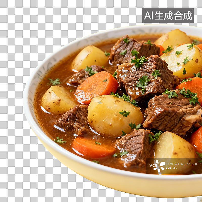 【AI数字艺术】美食 菜肴 牛肉炖土豆胡萝卜图片素材