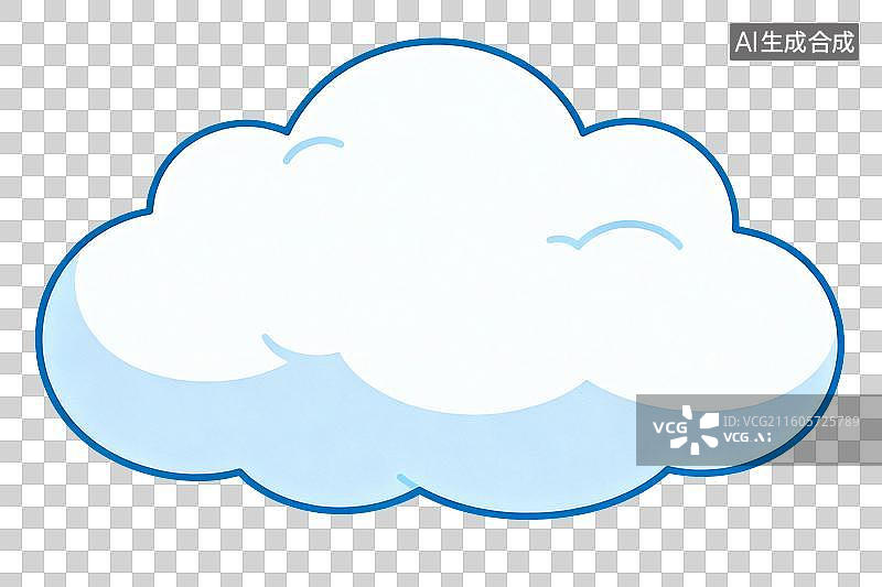 【AI数字艺术】卡通风格，白色的云朵PNG格式的免扣元素图片素材