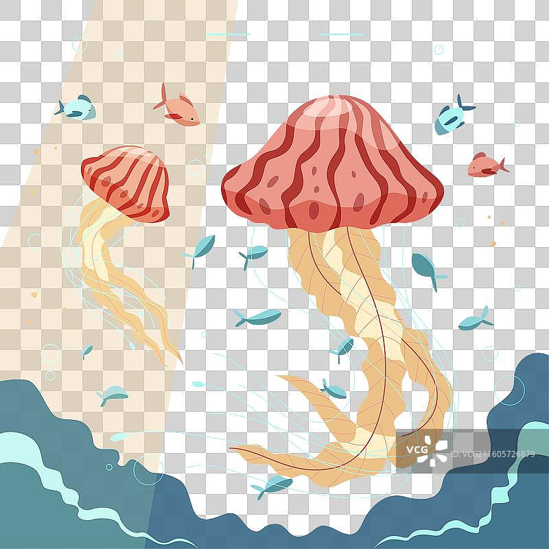 世界海洋日庆祝活动扁平化插画图片素材