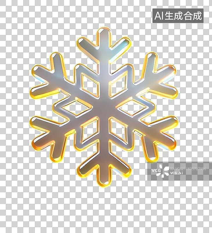 【AI数字艺术】免扣毛玻璃雪花元素图片素材