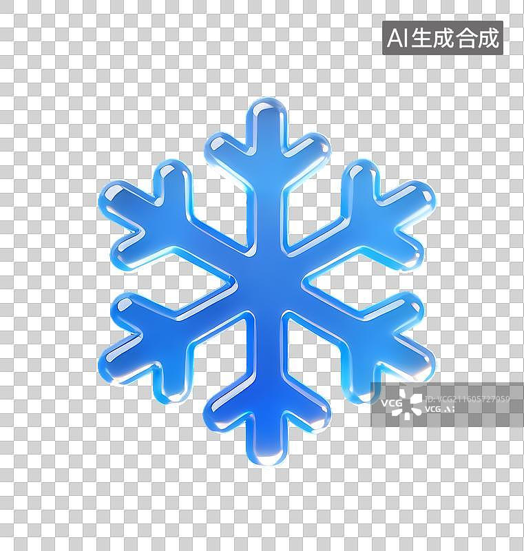 【AI数字艺术】免扣毛玻璃雪花元素图片素材