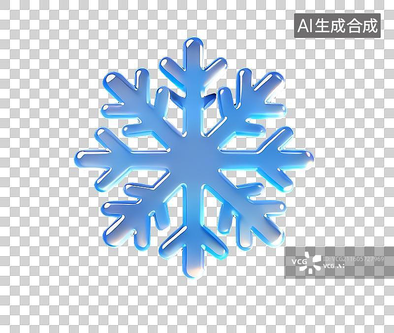 【AI数字艺术】免扣毛玻璃雪花元素图片素材