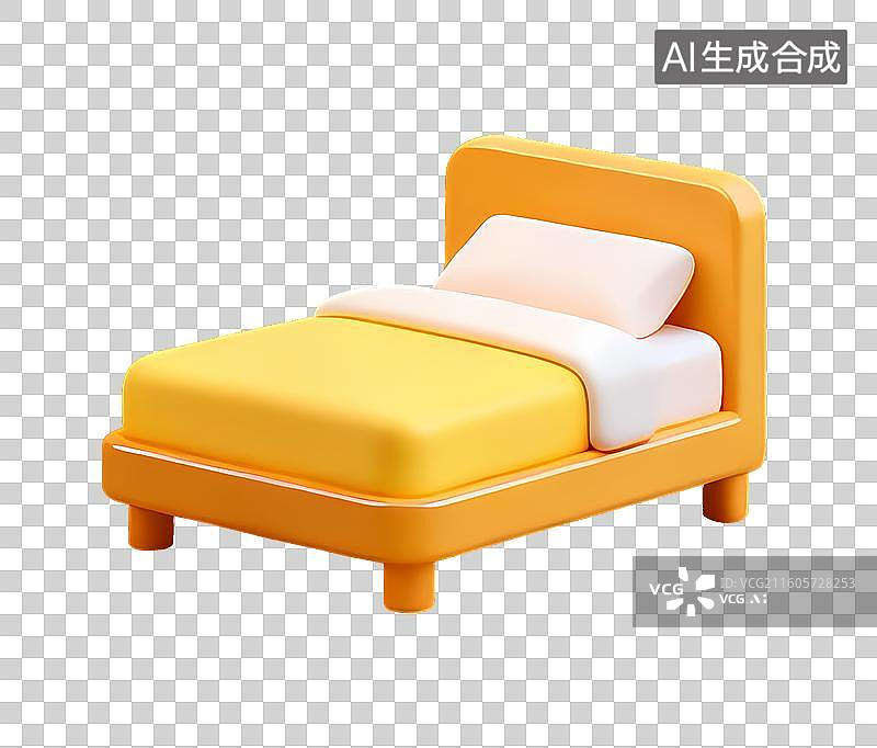 【AI数字艺术】免扣毛玻璃家具床元素图片素材