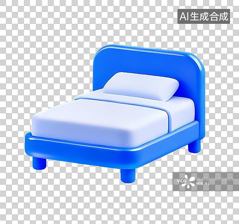 【AI数字艺术】免扣毛玻璃家具床元素图片素材