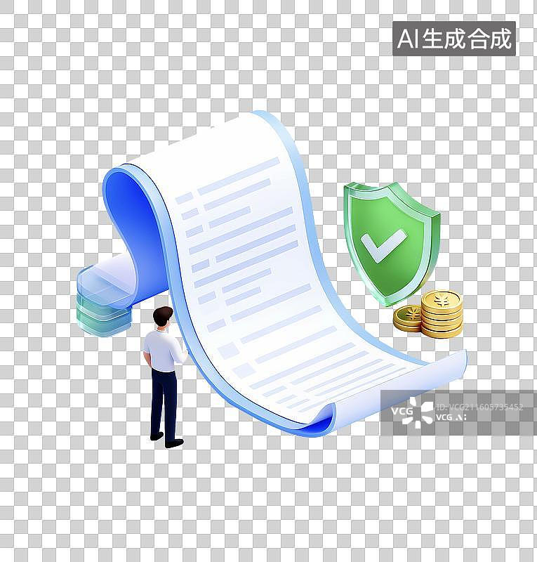 【AI数字艺术】银行流水征信报告资金安全UI图标图片素材