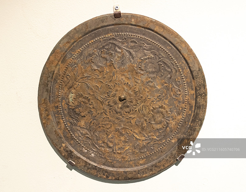 “禹城”花卉纹铜镜 金 中国国家博物馆图片素材