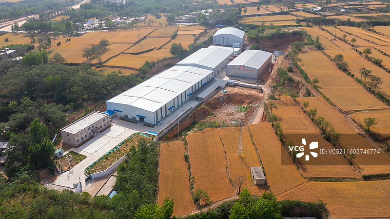 河南郑州荥阳梯田小麦丰收、夏季风光图片素材