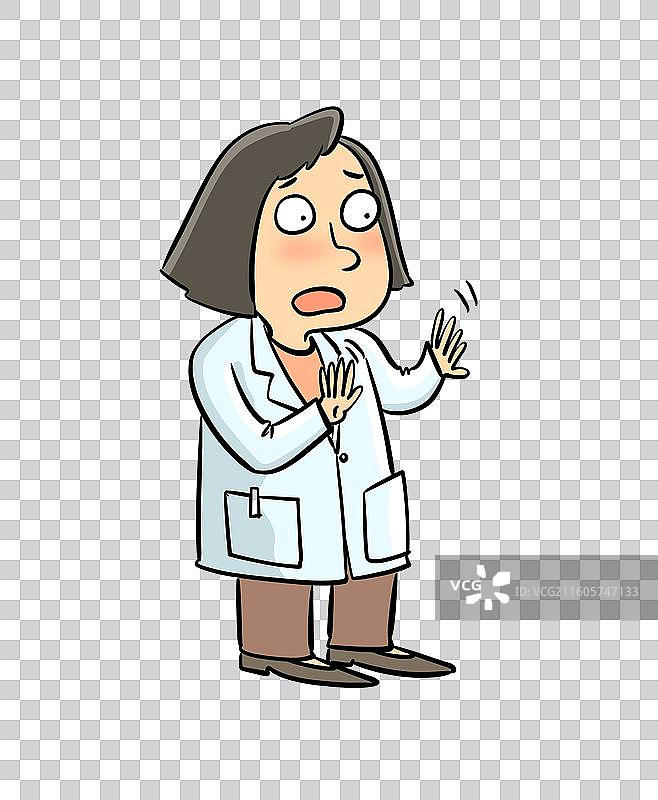 惊慌的医生摆手阻止图片素材