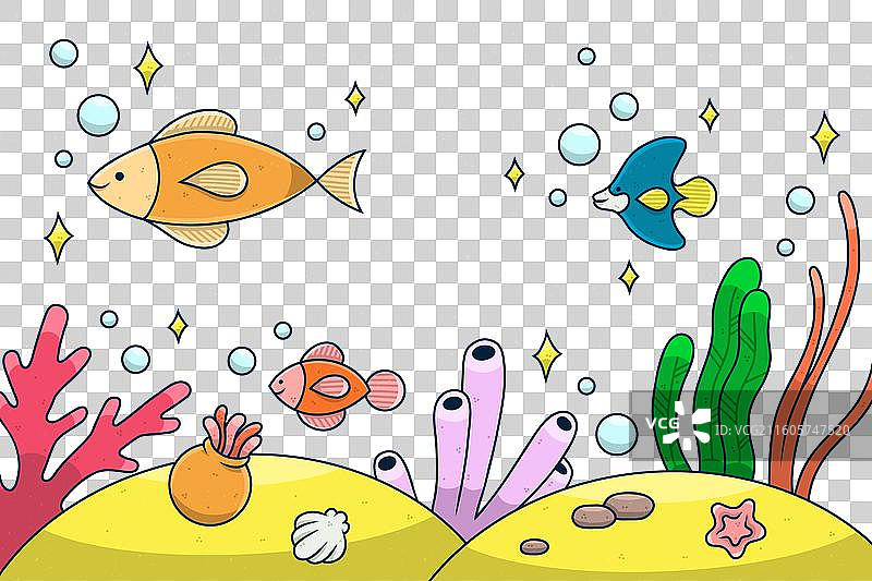 手绘世界海洋日背景图片素材