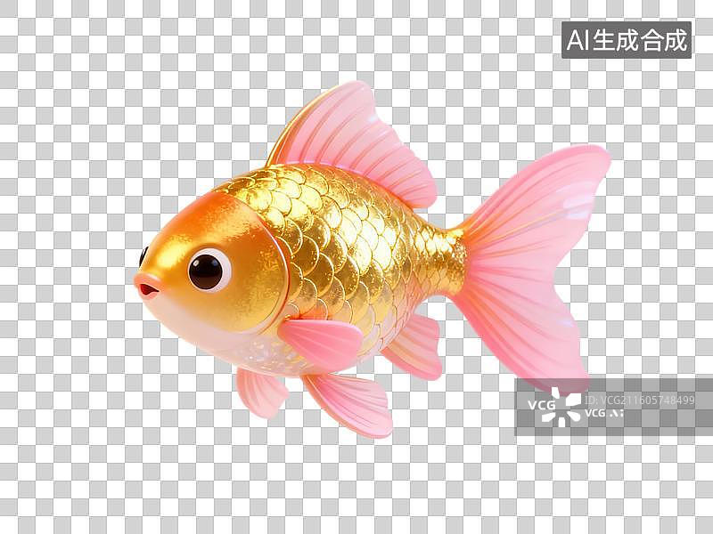 【AI数字艺术】金色锦鲤鱼特写图片素材