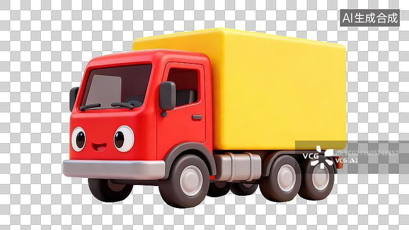 【AI数字艺术】红色卡通货车玩具图片素材