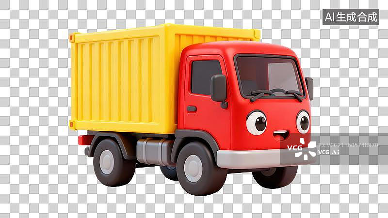 【AI数字艺术】红色卡通货车玩具图片素材