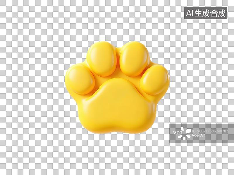 【AI数字艺术】黄色爪印形状物体图片素材