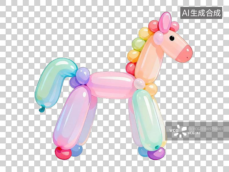 【AI数字艺术】彩色气球马造型图片素材