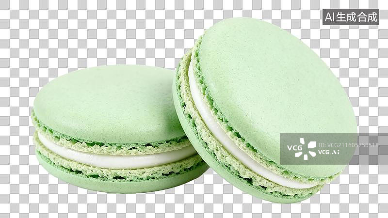 【AI数字艺术】浅绿色马卡龙甜点图片素材