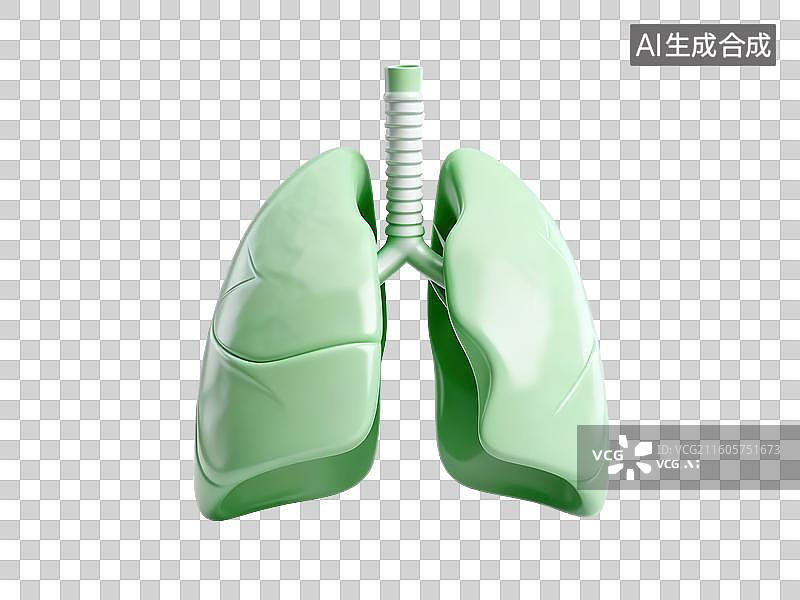 【AI数字艺术】绿色肺部结构示意图图片素材