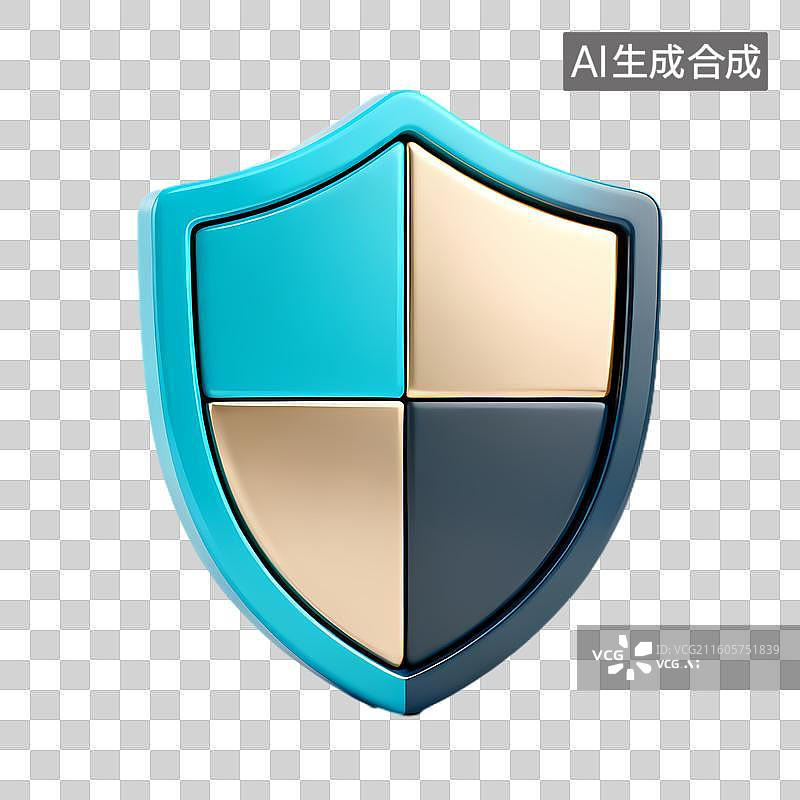 【AI数字艺术】现代时尚的安全防护盾牌图标图片素材