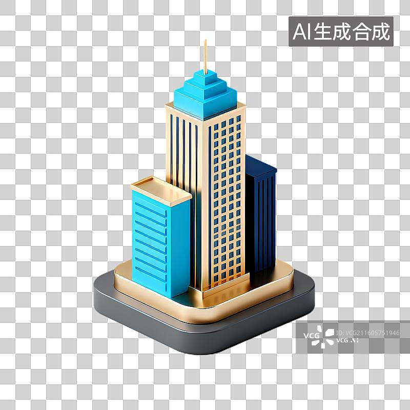 【AI数字艺术】现代城市建筑3D立体图图片素材