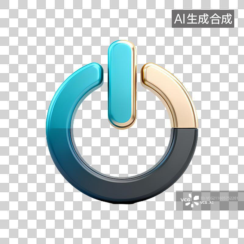 【AI数字艺术】彩色电源开启标识图片素材