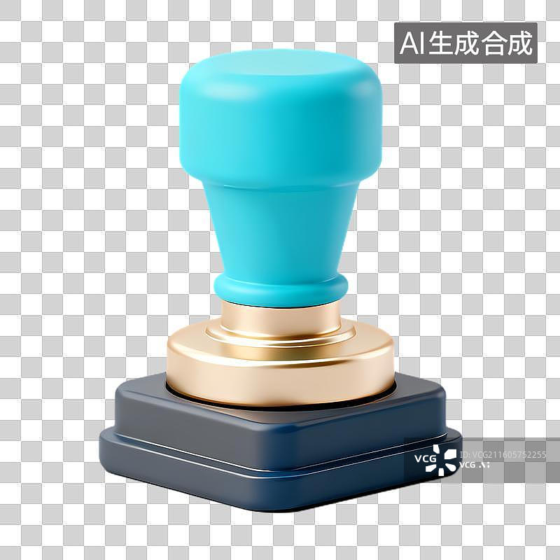【AI数字艺术】蓝色金色现代风格印章图片素材
