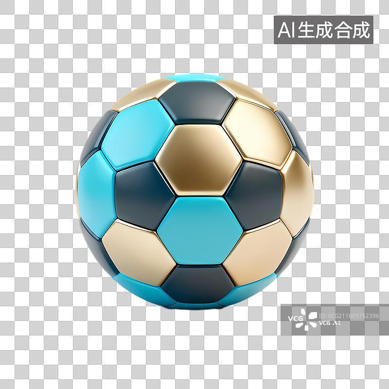 【AI数字艺术】色彩斑斓的六边形足球图片素材