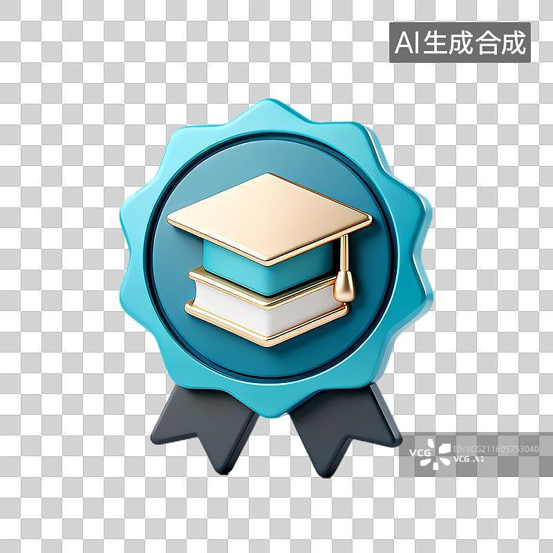 【AI数字艺术】代表学术成就的徽章图片素材