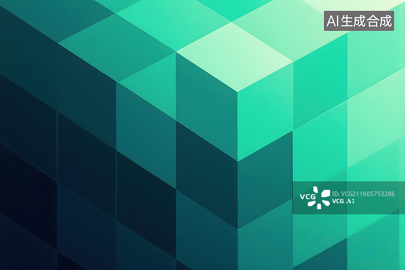 【AI数字艺术】渐变方块抽象背景图片素材