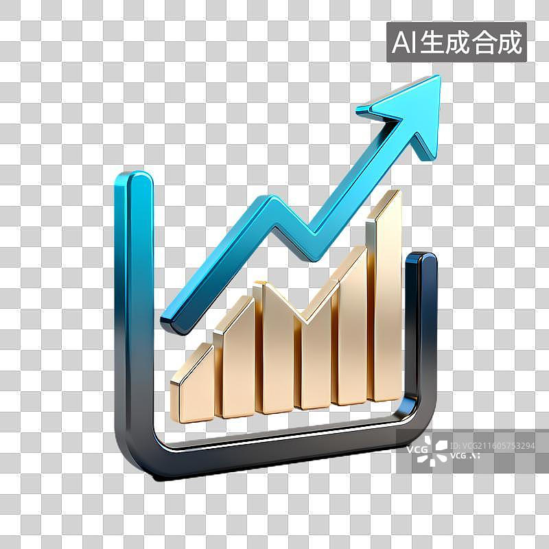 【AI数字艺术】显示业务绩效上升趋势的图表图片素材
