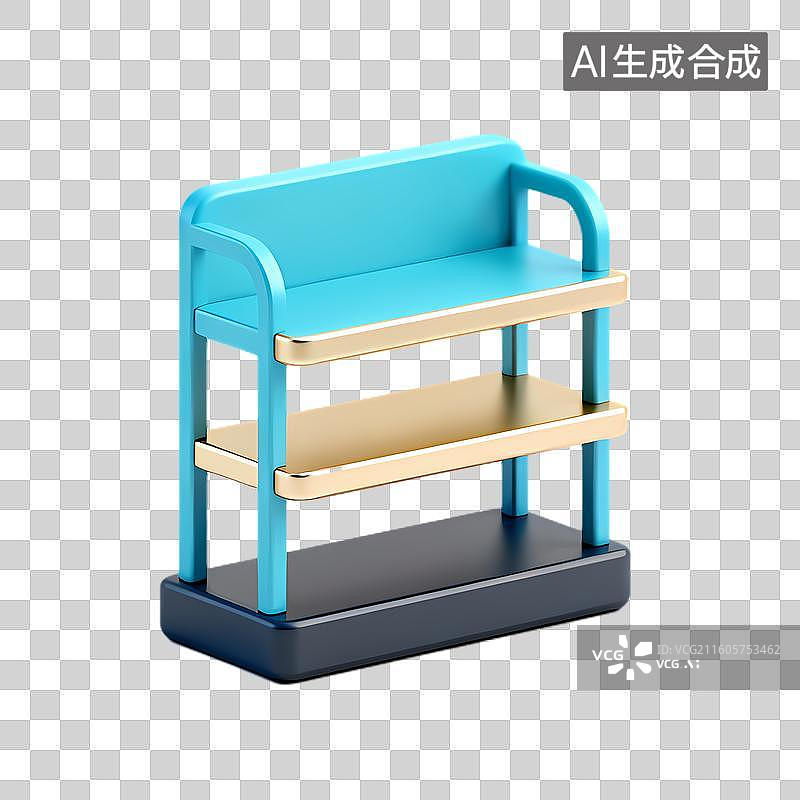 【AI数字艺术】三层彩色收纳架图片素材