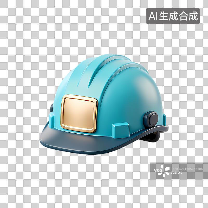 【AI数字艺术】蓝色带金色面罩的安全帽图片素材